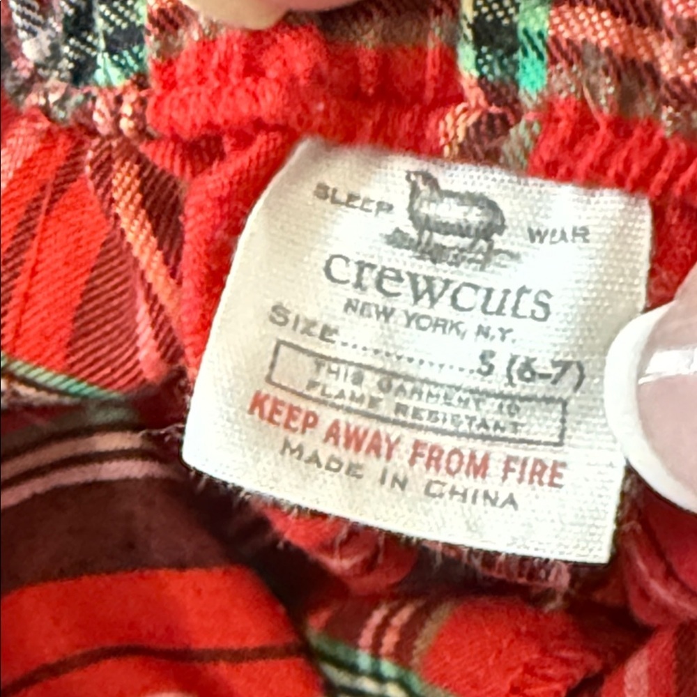 CREW CUTS 2 Pc. Red Flannel Plaid  Pajamas Size Small (6/7) - Picture 10 of 10